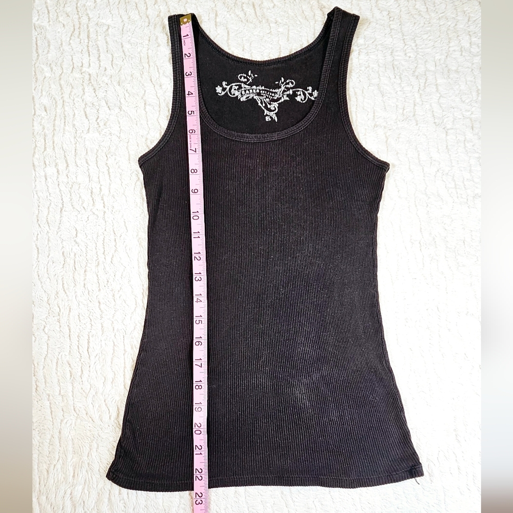 Black Ribbed Tank Top - Picture 3 of 6